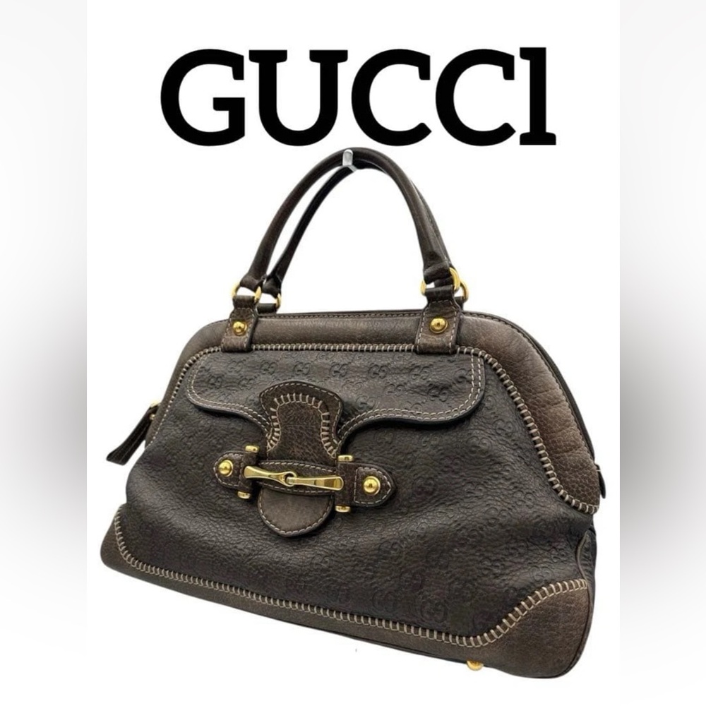 Gucci Dark Brown Leather Satchel - Picture 1 of 16